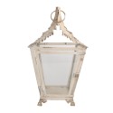 Clayre & Eef Laterne 26x26x47 cm Beige Eisen Glas