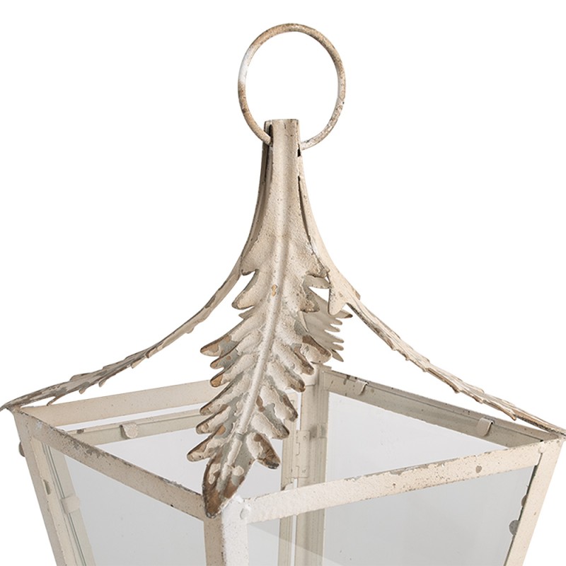 Clayre & Eef Laterne 26x26x47 cm Beige Eisen Glas