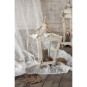 Clayre & Eef Lantern 26x26x47 cm Beige Iron Glass