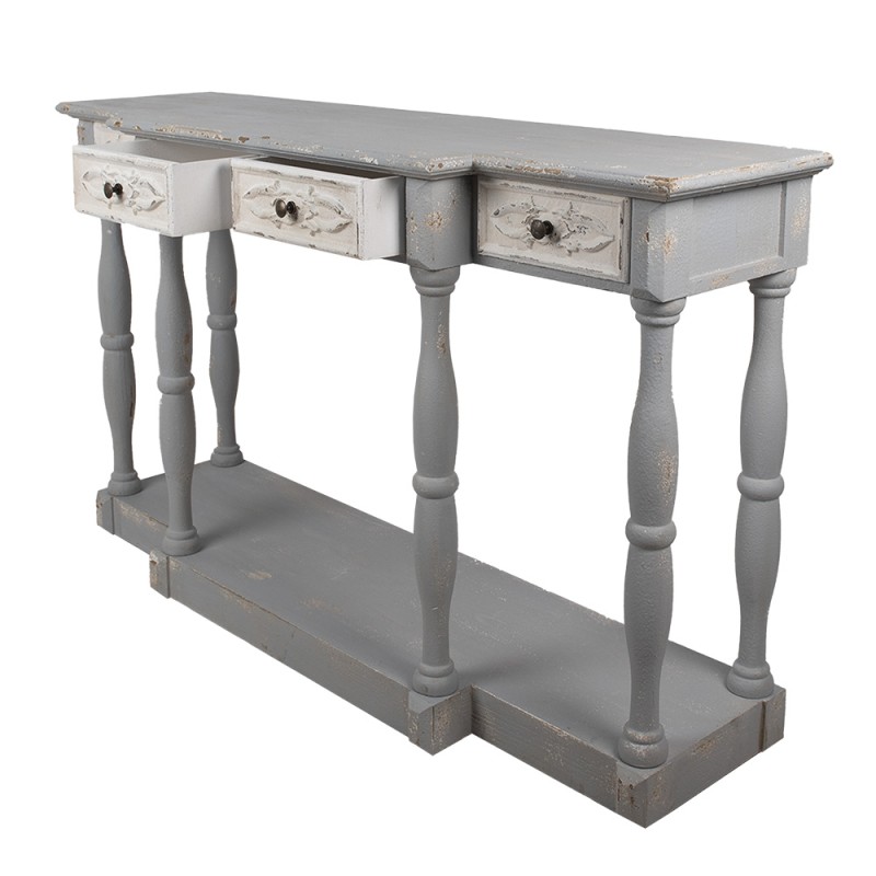 Clayre & Eef Side Table 142x42x85 cm Grey Wood Rectangle