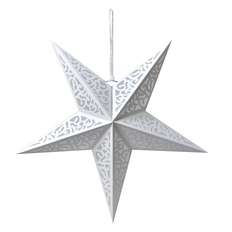Clayre & Eef Hanging star 60x22x60 cm White Paper