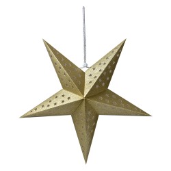 Clayre & Eef Hanging star 45x15x45 cm Gold colored Paper