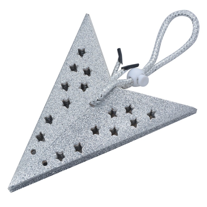 Clayre & Eef Hanging star 30x10x30 cm Silver colored Paper