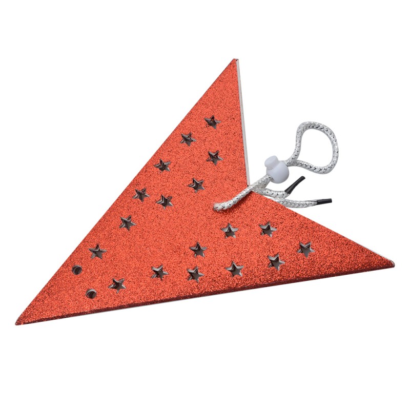 Clayre & Eef Hanging star 30x10x30 cm Red Paper