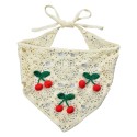 Clayre & Eef Bandana pour enfant 80 cm Beige Coton Cerises