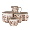 Clayre&Eef Vaso Porta Pianta Rosa Beige Ceramica set di 2
