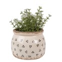 Clayre & Eef Pot de fleurs set de 2 Beige Noir Céramique Coeurs