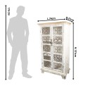 Clayre & Eef Cabinet 74x37x131 cm White Wood Iron Rectangle