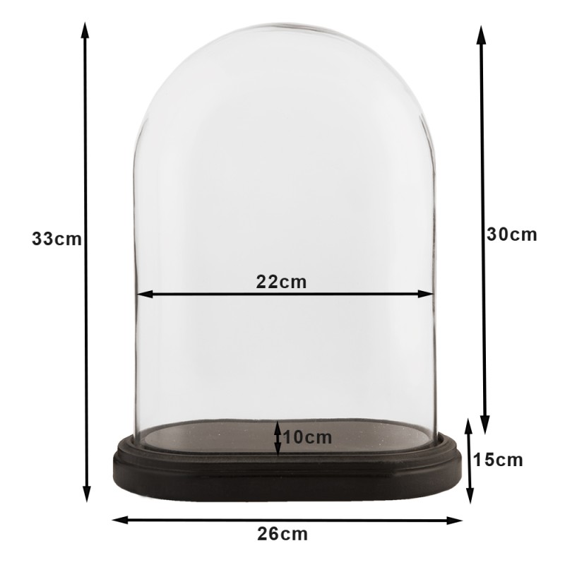 Clayre & Eef Glocke 26x15x34 cm Braun Glas Oval