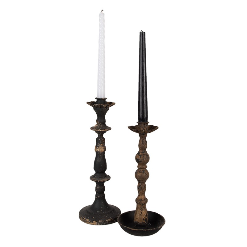 Clayre & Eef Kerzenständer 25 cm Schwarz Eisen