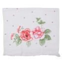 Clayre & Eef Guest Towel 40x66 cm White Pink Cotton Rectangle Flowers