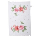 Clayre & Eef Guest Towel 40x66 cm White Pink Cotton Rectangle Flowers