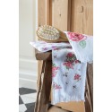 Clayre & Eef Guest Towel 40x66 cm White Pink Cotton Rectangle Flowers