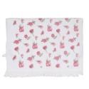 Clayre & Eef Guest Towel 40x66 cm White Pink Cotton Roses