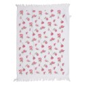 Clayre & Eef Serviette invité 40x66 cm Blanc Rose Coton Roses