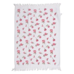 Clayre & Eef Asciugamano per ospiti 40x66 cm Bianco Rosa  Cotone Rose