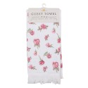 Clayre & Eef Serviette invité 40x66 cm Blanc Rose Coton Roses