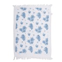 Clayre & Eef Guest Towel 40x66 cm White Blue Cotton Rectangle Roses