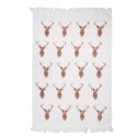 Clayre & Eef Guest Towel 40x66 cm Beige Brown Cotton Deer