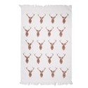 Clayre & Eef Gastendoekje  40x66 cm Beige Bruin Katoen Hert