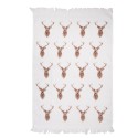 Clayre & Eef Serviette invité 40x66 cm Beige Marron Coton Cerf