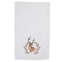 Clayre & Eef Guest Towel 40x66 cm White Brown Cotton Rectangle Deer