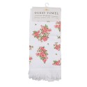 Clayre & Eef Guest Towel 40x66 cm White Pink Cotton Roses