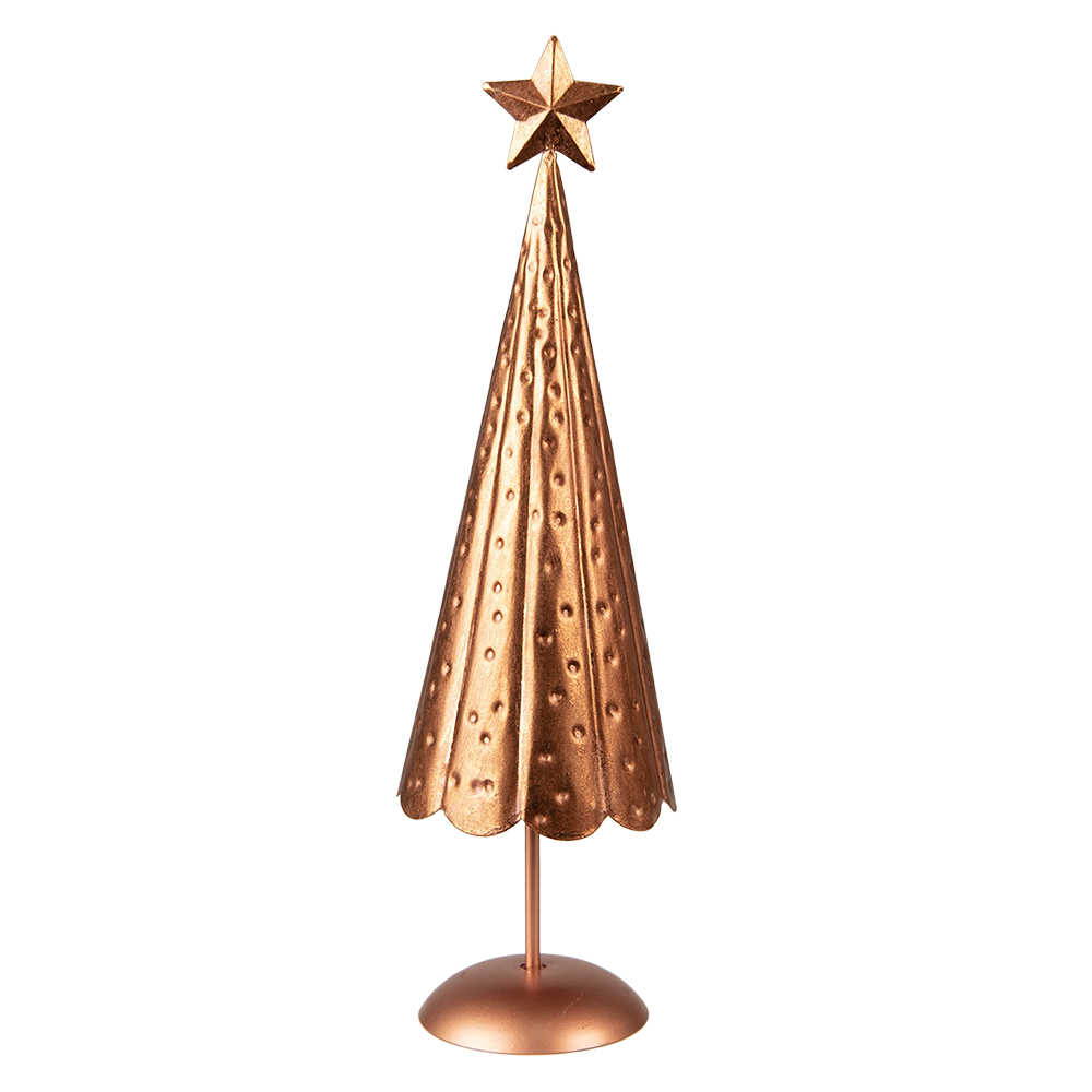 Clayre&Eef Kerstdecoratie Kerstboom 38 cm Koperkleurig IJzer afbeelding