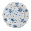 Clayre & Eef Piatto per la colazione Ø 20 cm Bianco Blu  Porcellana Rose