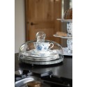 Clayre & Eef Cup and Saucer 200 ml White Blue Porcelain Roses
