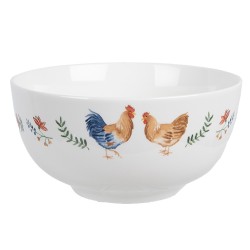 Clayre & Eef Bol à soupe 500 ml Blanc Céramique Coq