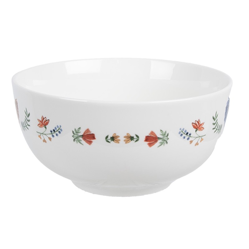 Clayre & Eef Bol à soupe 500 ml Blanc Céramique Coq
