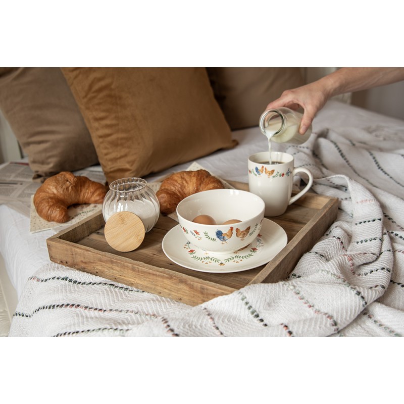 Clayre & Eef Mug 350 ml Blanc Céramique Coq