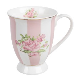 Clayre & Eef Mug 300 ml Pink Purple Porcelain Roses