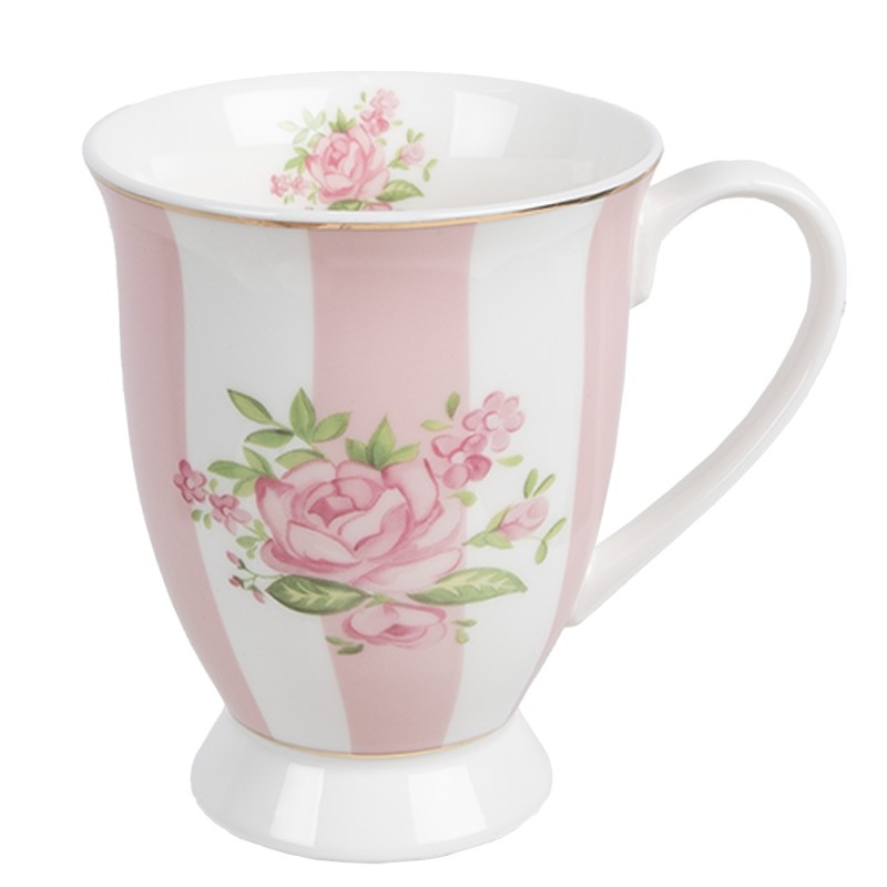 Clayre & Eef Mug 300 ml Pink Purple Porcelain Roses