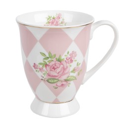 Clayre & Eef Tazza 300 ml Rosa Bianco Porcellana Rose