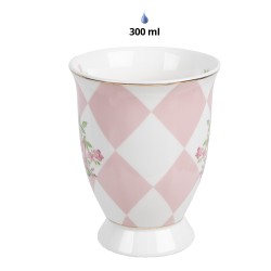 Clayre & Eef Tazza 300 ml Rosa Bianco Porcellana Rose