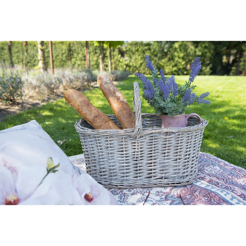 Clayre & Eef Panier de rangement 51x22x40 cm Marron Rotin