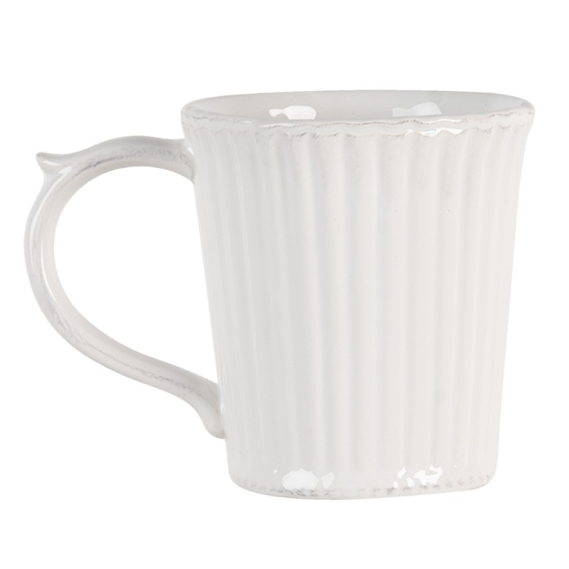 Clayre & Eef Mug 250 ml Blanc Dolomite Rond