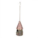 Clayre & Eef Nichoir Ø 17x33/70 cm Rose Fer Rond