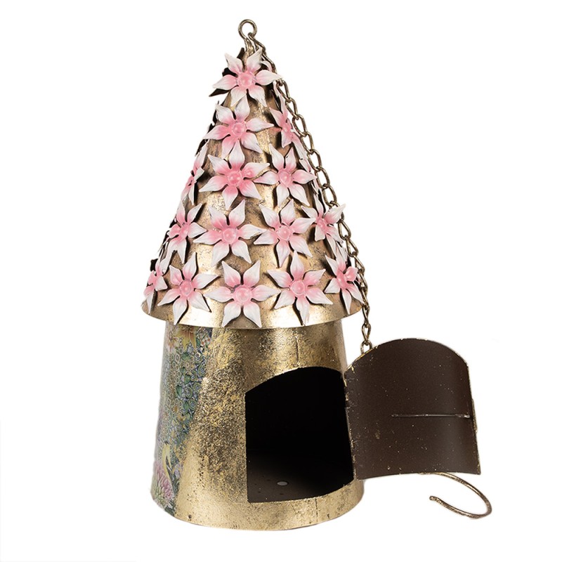 Clayre & Eef Nichoir Ø 17x33/70 cm Rose Fer Rond