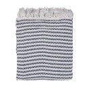 Clayre & Eef Plaid 125x150 cm Beige Blu  Cotone Zigzag