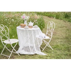 Clayre & Eef Cup and Saucer 200 ml Beige Ceramic Round Flowers