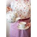 Clayre & Eef Tazza e piattino 200 ml Beige Ceramica Rotondo Fiori