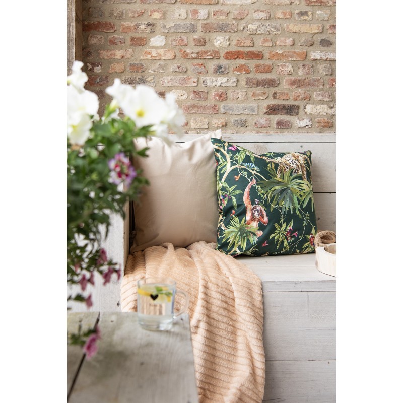 Clayre & Eef Cushion Cover 45x45 cm Green Black Polyester Square Jungle