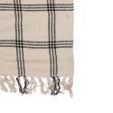 Clayre & Eef Plaid  125x150 cm Beige Zwart Katoen Ruiten