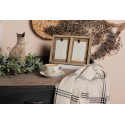 Clayre & Eef Plaid  125x150 cm Beige Zwart Katoen Ruiten