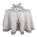 Clayre & Eef Tablecloth Ø 170 cm Beige Cotton Round Deer