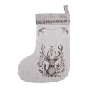 Clayre & Eef Calze di Natale 30x40 cm Beige Cotone Cervo