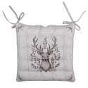 Clayre & Eef Chair Cushion Foam 40x40x4 cm Beige Cotton Deer